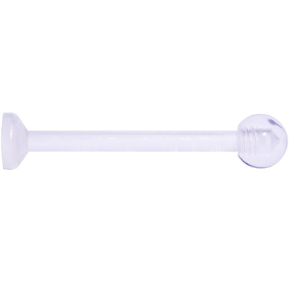 14G 5/8 Clear Flexible Bioplast Straight Barbell Retainer
