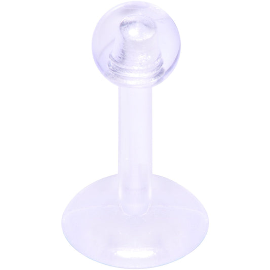 16G 1/4 Clear Flexible Bioplast Labret Monroe Tragus Retainer