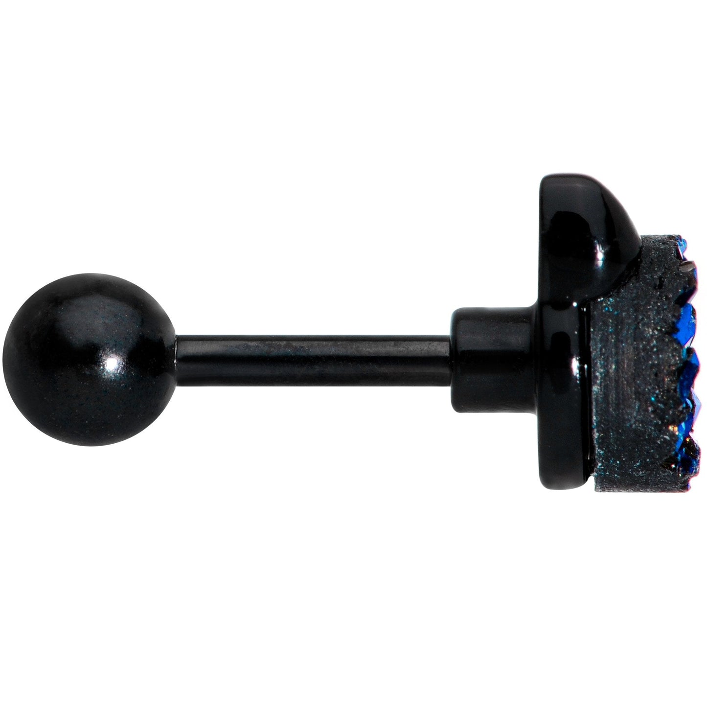 16G 1/4 Blue Faux Druzy Itty Bitty Kitty Cat Cartilage Tragus Earring