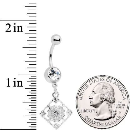 Clear Gem Art Deco Antique Style Elegance Dangle Belly Ring
