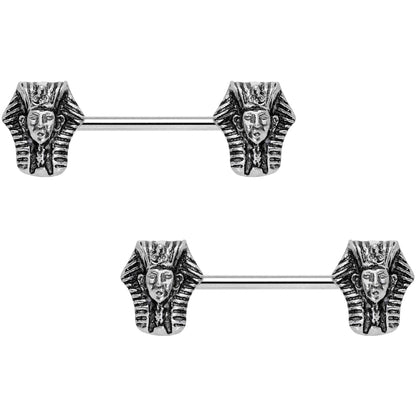 14G 9/16 Mighty Pharaoh Barbell Nipple Ring Set