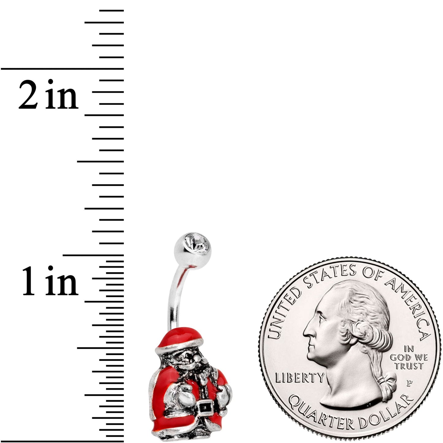 Clear Gem Christmastime Little Santa Claus Belly Ring