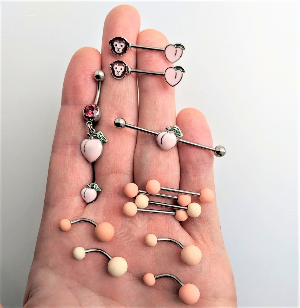 16G 1/4 Sweet Pink Peach Cartilage Tragus Earring