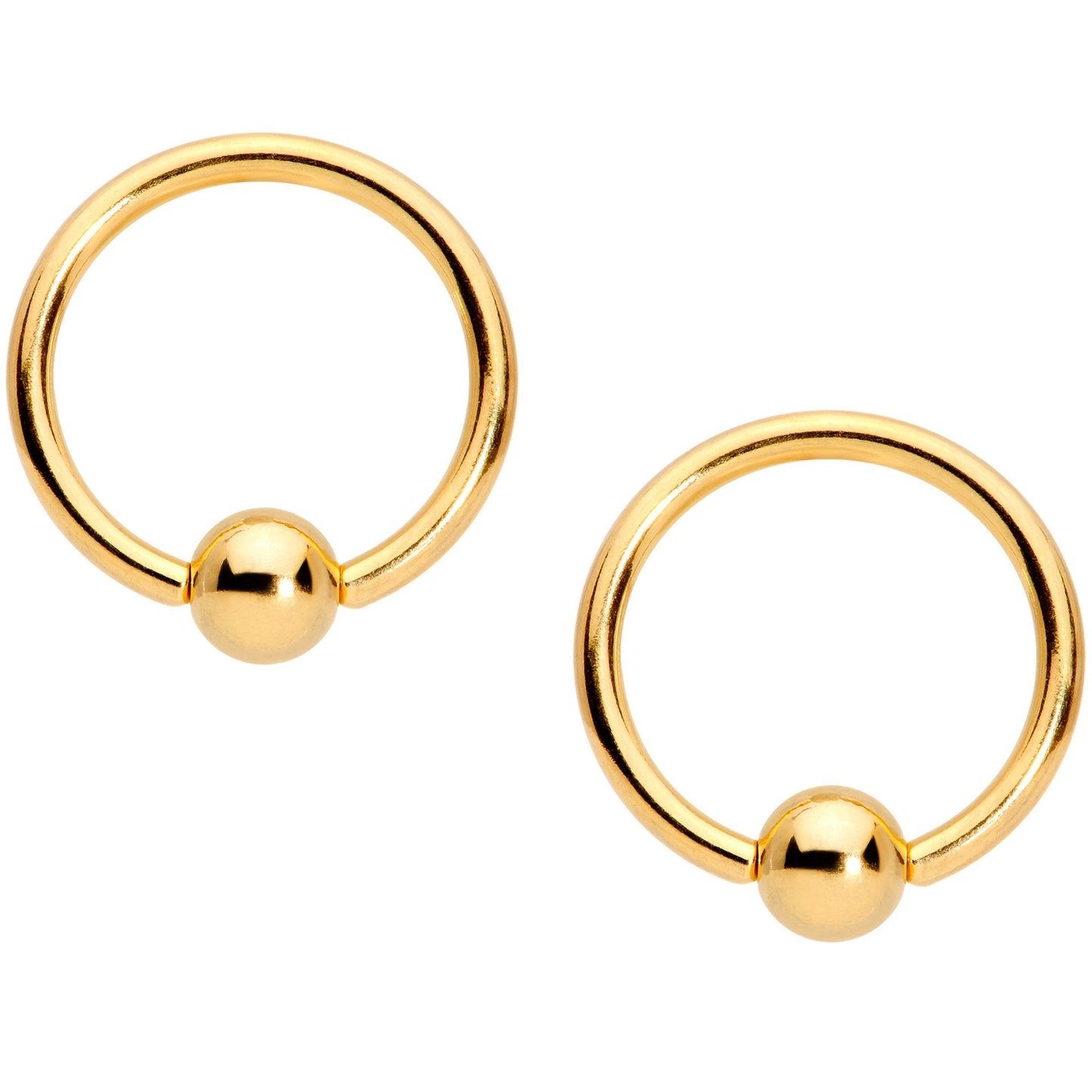 14G Red Gem Gold Tone Holly BCR Barbell Nipple Ring Set of 4