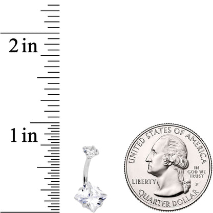 Clear Gem Round Rhombus Heart Star Belly Ring Set of 4