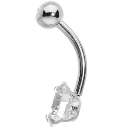 Clear Gem Large and Small Gem Belly Ring