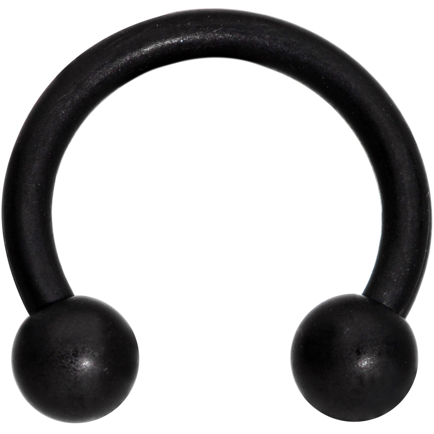 14G 3/8 Matte Black Horseshoe Circular Barbell