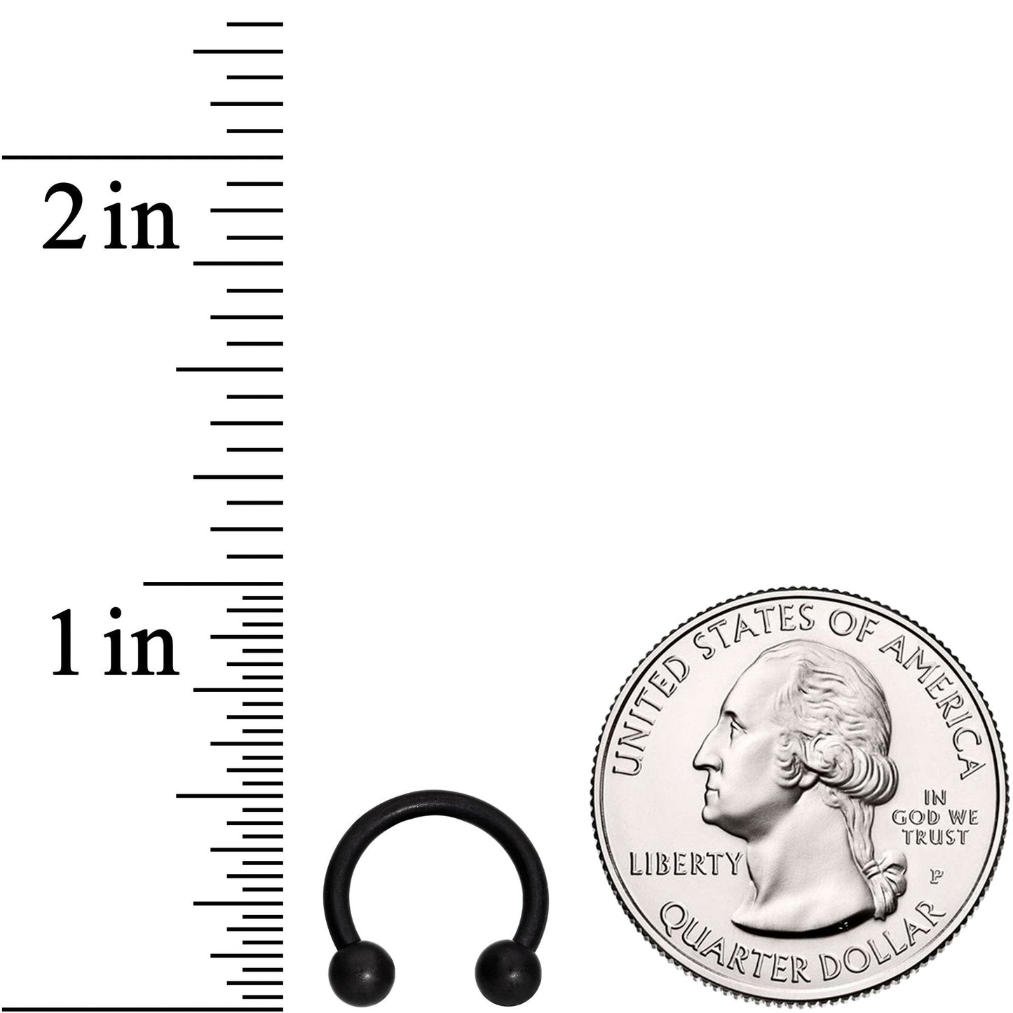 14G 3/8 Matte Black Horseshoe Circular Barbell