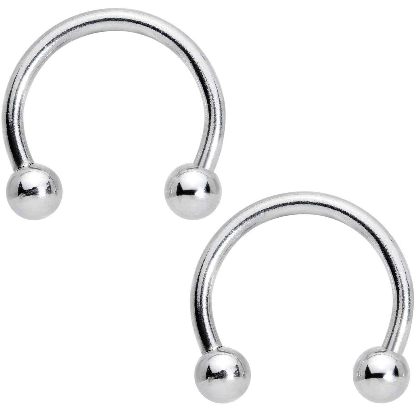 14G 5/8 1/2 Pink Gem Horseshoe Barbell Nipple Ring Set