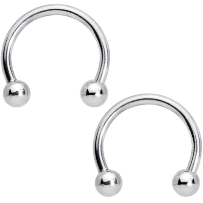 14G 5/8 1/2 Pink Gem Horseshoe Barbell Nipple Ring Set