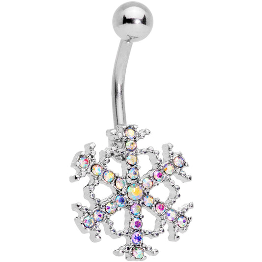 Aurora Gem Splashy Snowflake Belly Ring