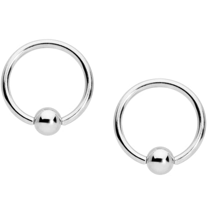 14G 9/16 Santa Captive Barbell Nipple Ring Set of 4