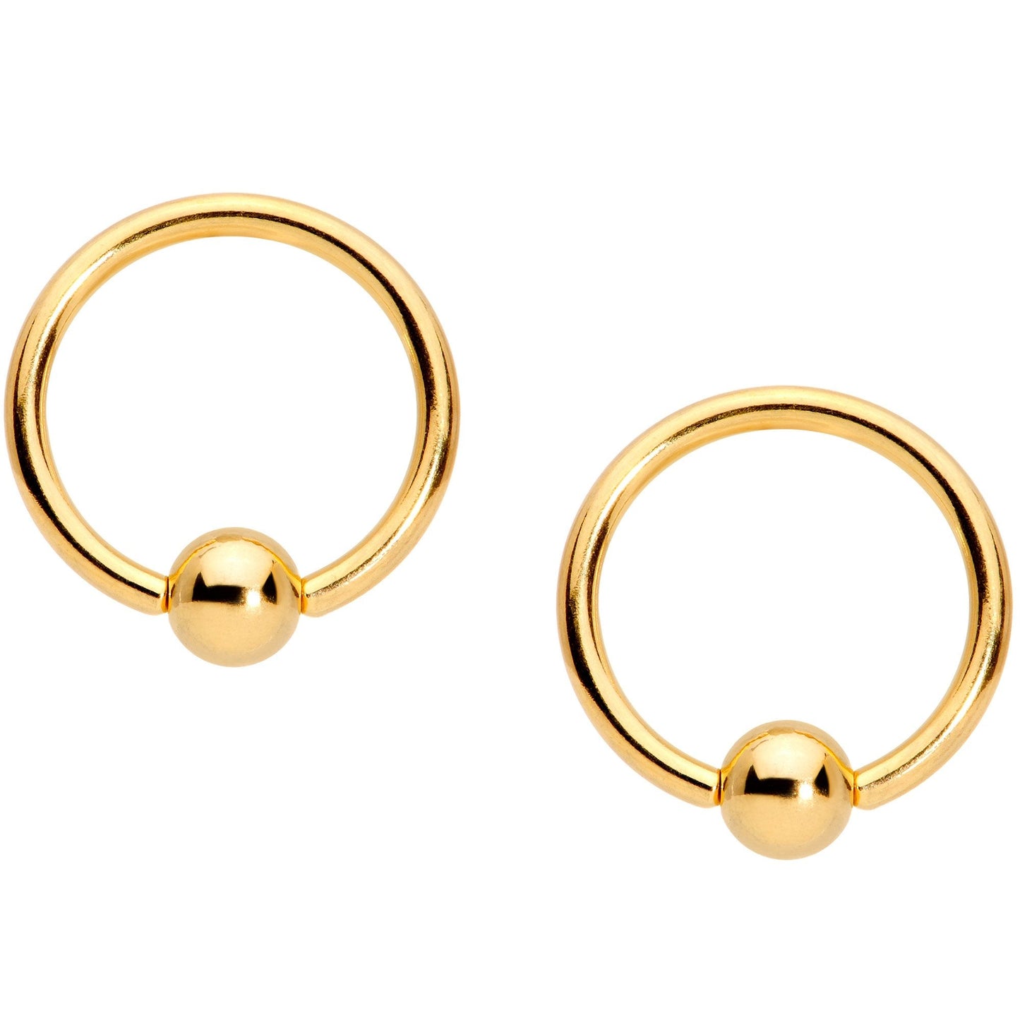 14G 1/2 Gold Tone Santa Captive Barbell Nipple Ring Set of 4