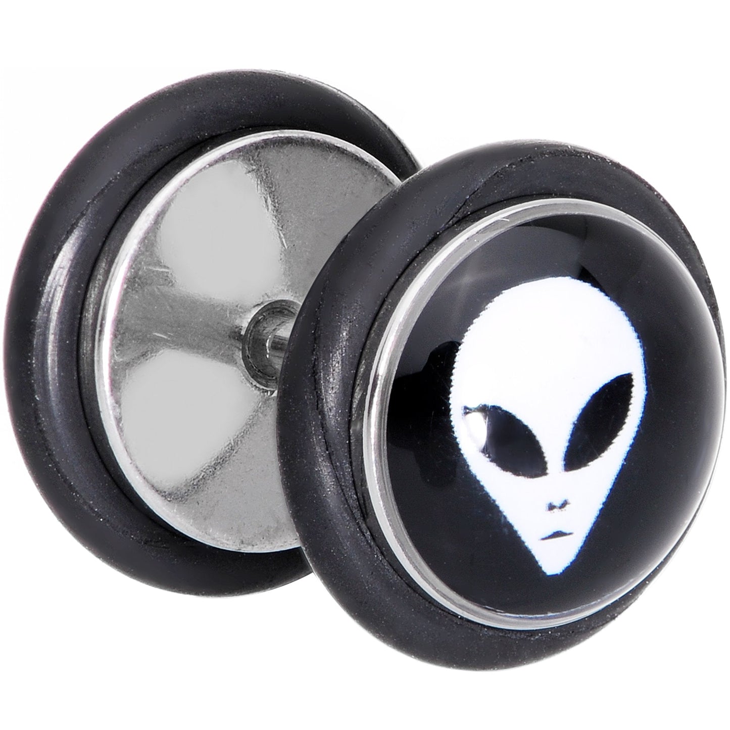 Black White Outer Space Alien Cheater Plug