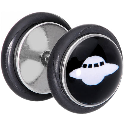 Black White Spaceship UFO Cheater Plug