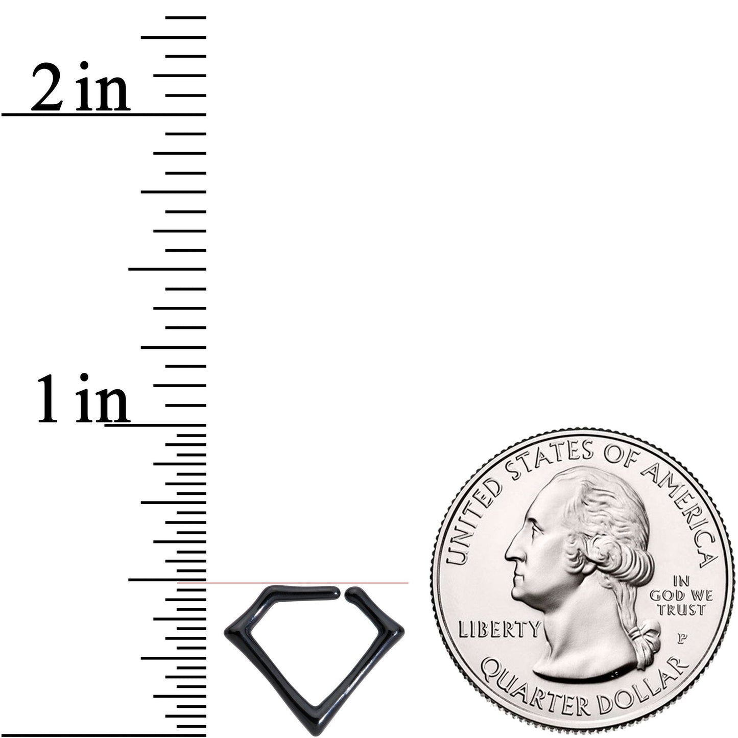 16G 5/16 Black Rhombus Closure Ring