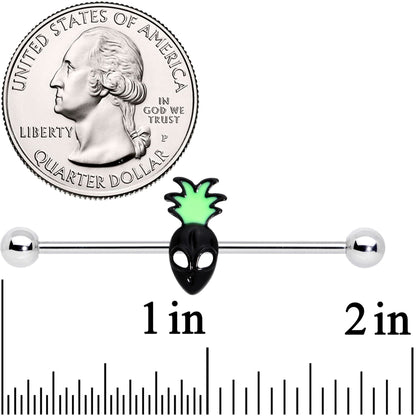 14G Green Black Sneaky Pineapple Alien 38mm