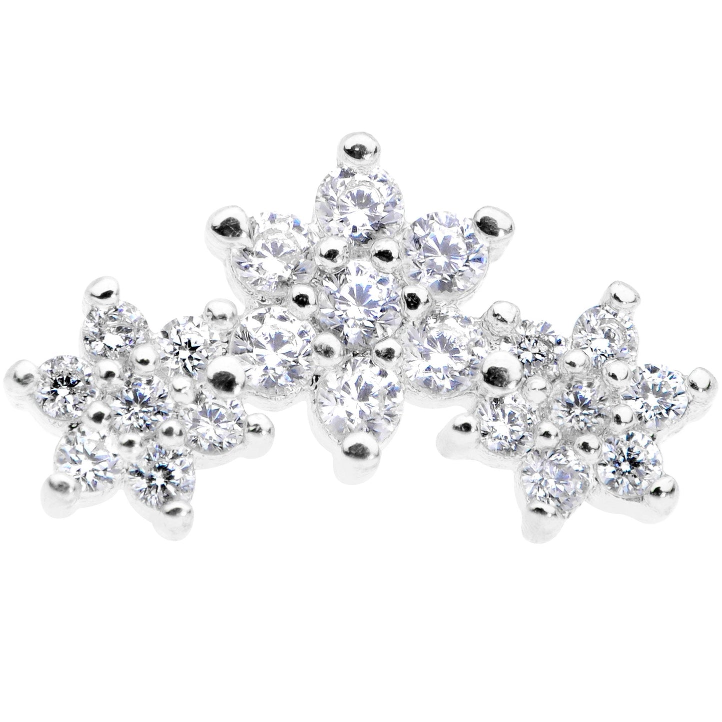 16G 5/16 Clear CZ Flowers Cartilage Tragus Earring