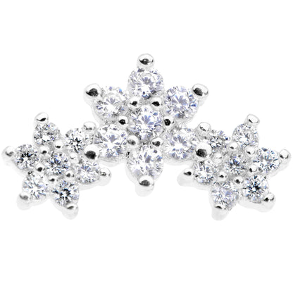16G 5/16 Clear CZ Flowers Cartilage Tragus Earring
