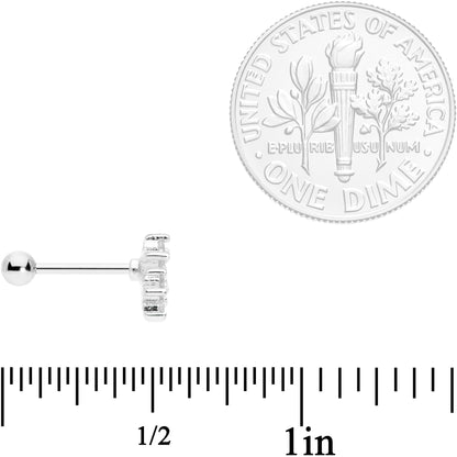 16G 5/16 Clear CZ Flowers Cartilage Tragus Earring