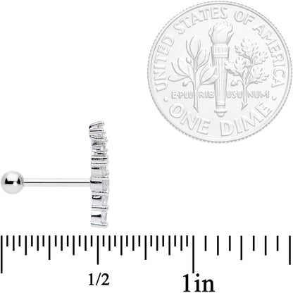 18G 5/16 Clear CZ Gem Spray of Stars Cartilage Tragus Earring