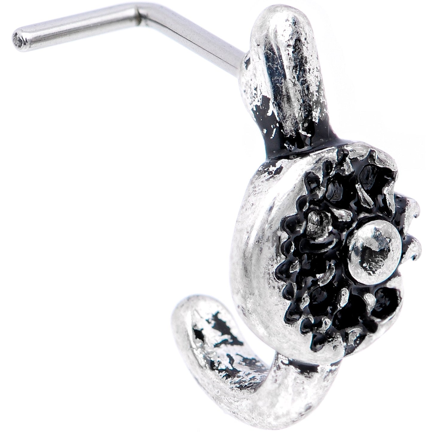 20G Celestial Sun and Moon Faux Hoop L Shaped Nose Ring