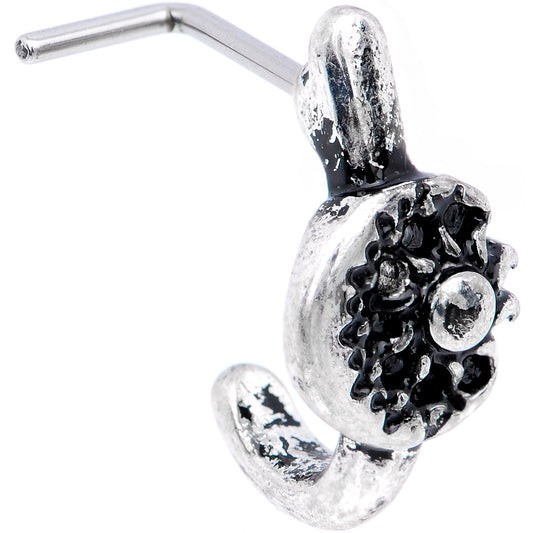 20G Celestial Sun and Moon Faux Hoop L Shaped Nose Ring