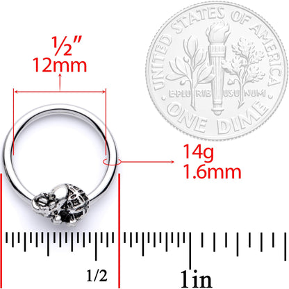 14G 5/8 Elephant BCR Captive Nipple Ring Set