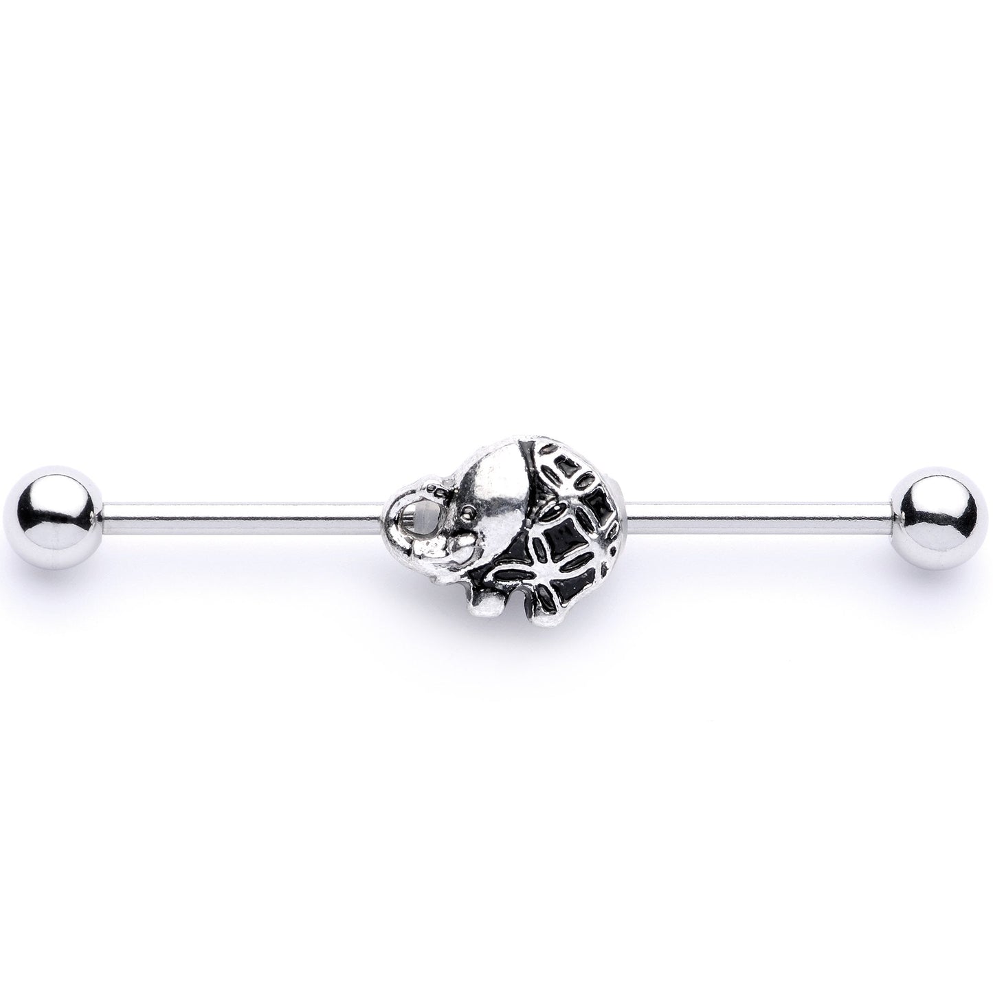 14G Whimsical Round Elephant Industrial Barbell 38mm
