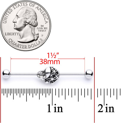 14G Whimsical Round Elephant Industrial Barbell 38mm