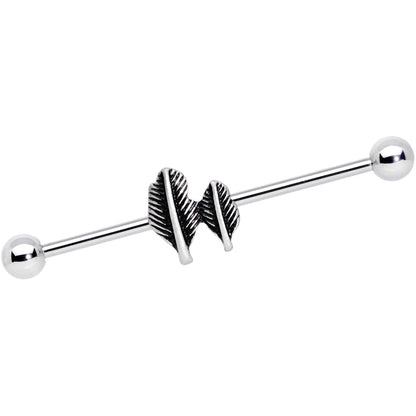 14G Southwest Feathers Industrial Barbell 38mm