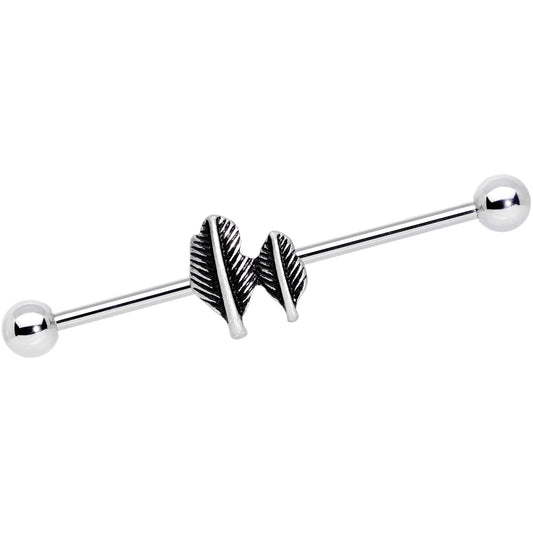 14G Southwest Feathers Industrial Barbell 38mm