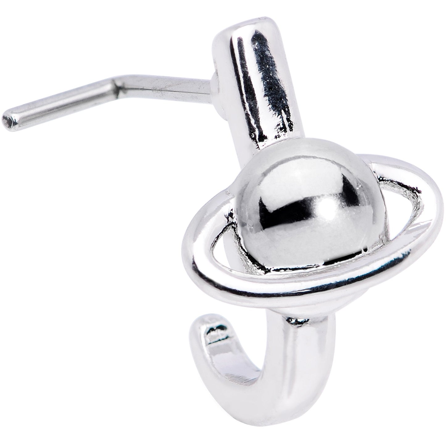 20G Ring of Saturn Faux Hoop L Shaped Nose Ring