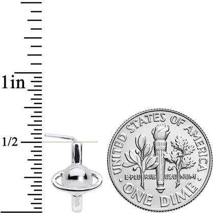 20G Ring of Saturn Faux Hoop L Shaped Nose Ring