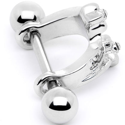 16G 1/2 Clear Gem Cross Crown Cartilage Cuff