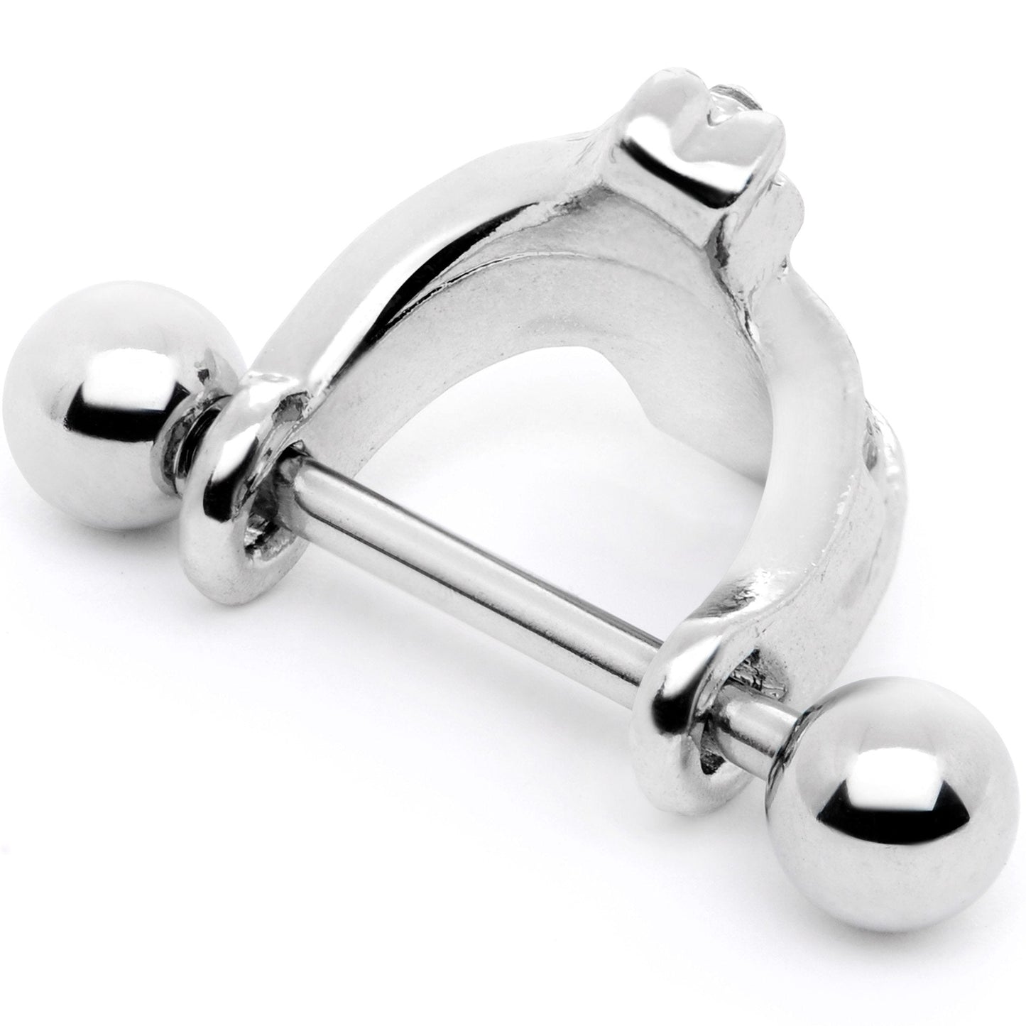 16G 1/2 Clear Gem Cross Crown Cartilage Cuff