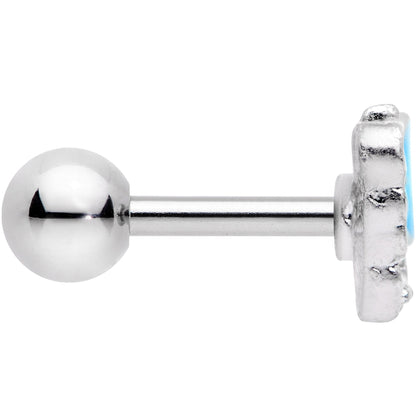 16G 1/4 Clear Gem Blue White Butterfly Cartilage Tragus Earring