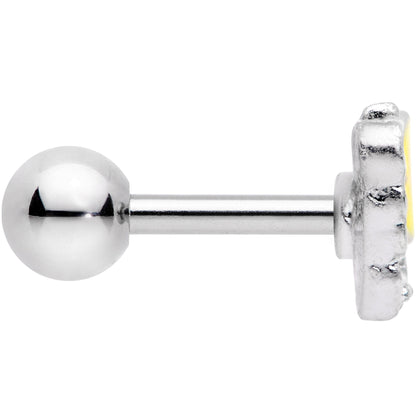 16G 1/4 Clear Gem Yellow Butterfly Cartilage Tragus Earring