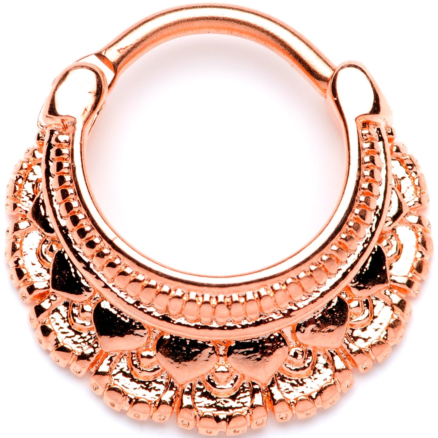 16G 3/8 Rose Gold Tone Always Elegant Septum Clicker