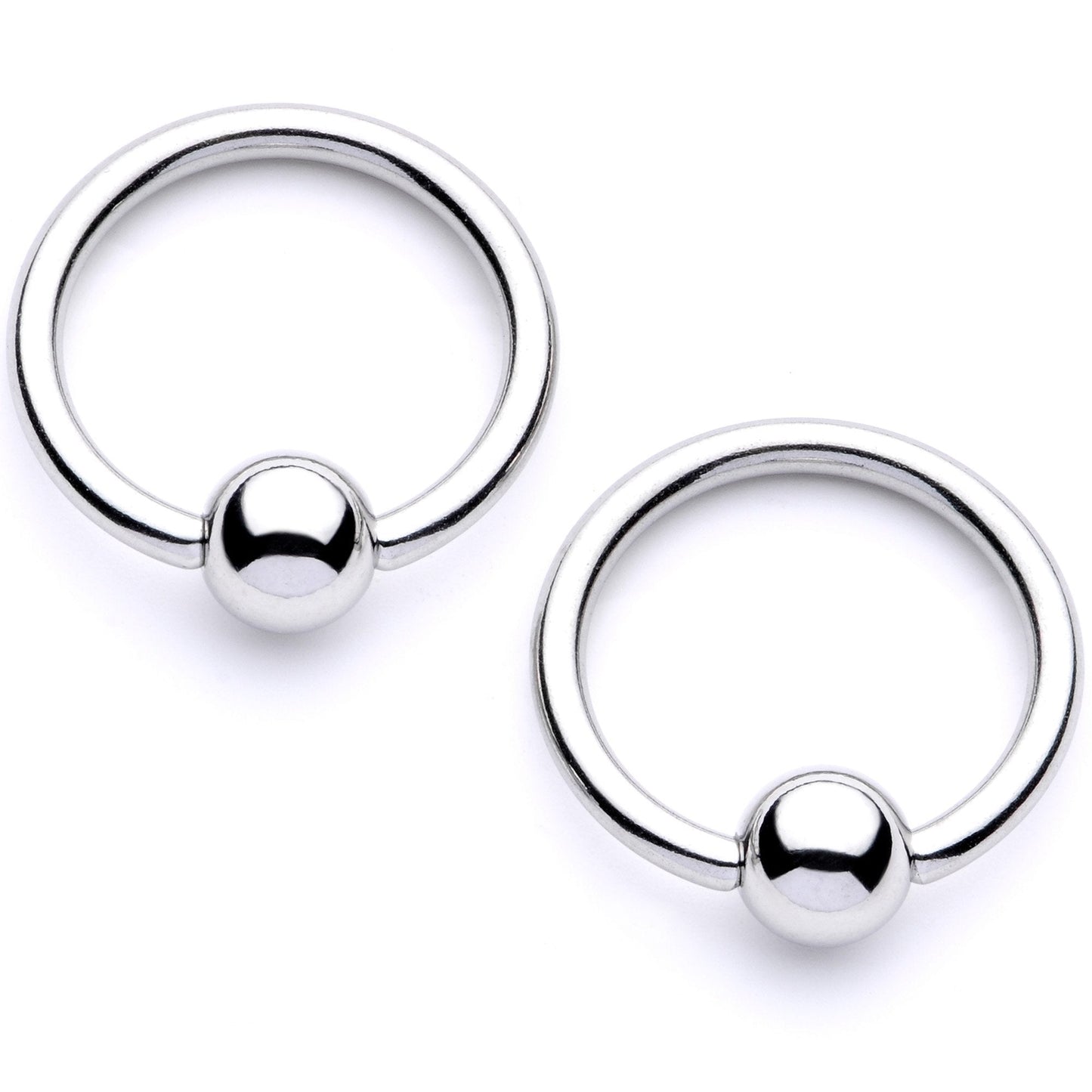 14G 9/16 1/2 White Faux Opal Bunny BCR Barbell Nipple Ring Set