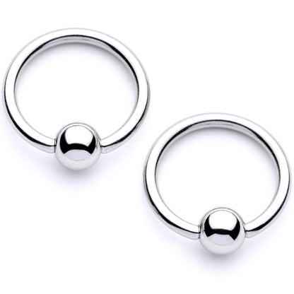 14G 9/16 1/2 White Faux Opal Bunny BCR Barbell Nipple Ring Set