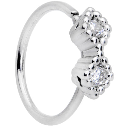 20G 5/16 Clear CZ Gem Infinity Symbol Seamless Circular Ring