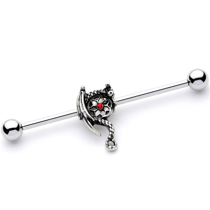 14G Red Gem Dragon Hoard Industrial Barbell 38mm