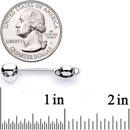14G 9/16 Space Aliens from Planet Saturn Barbell Nipple Ring Set