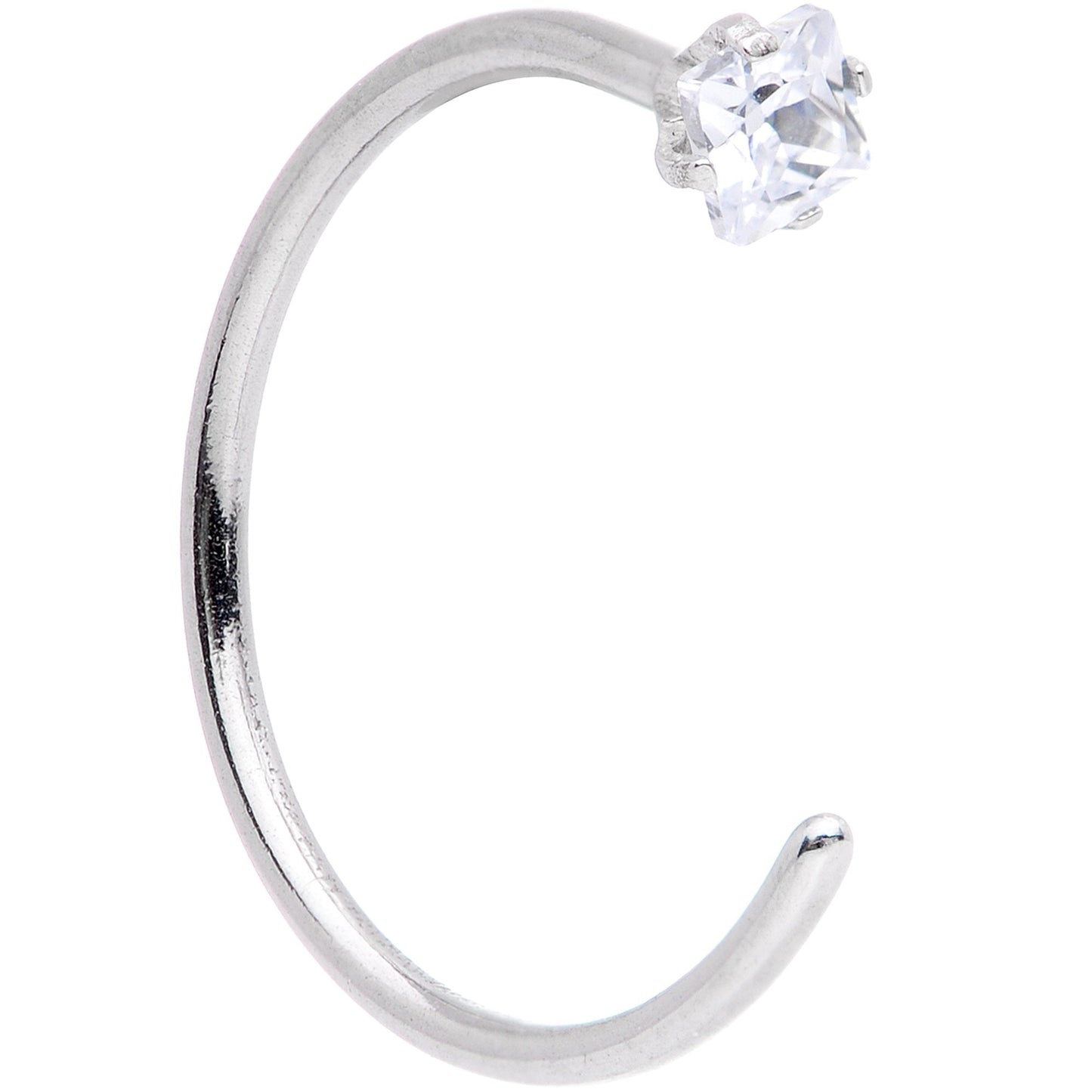 20G Clear Gem Rhombus Multiple Size Nose Hoop Set of 5