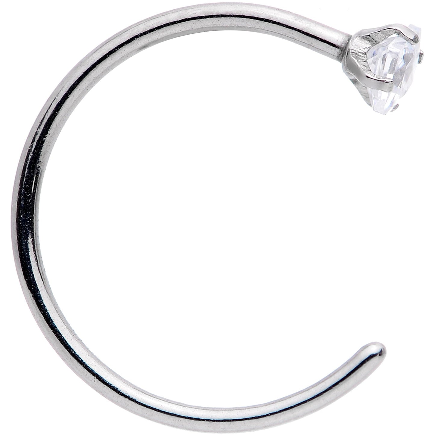 20G Clear Gem Rhombus Multiple Size Nose Hoop Set of 5