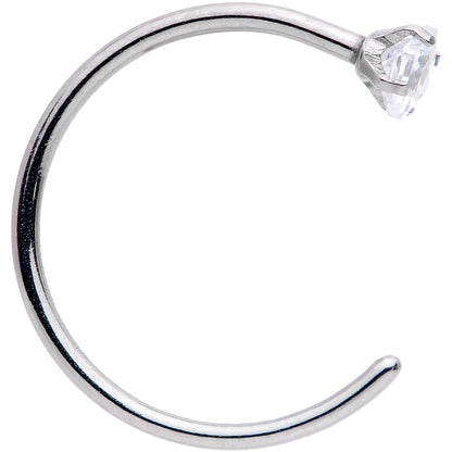 20G Clear Gem Rhombus Multiple Size Nose Hoop Set of 5