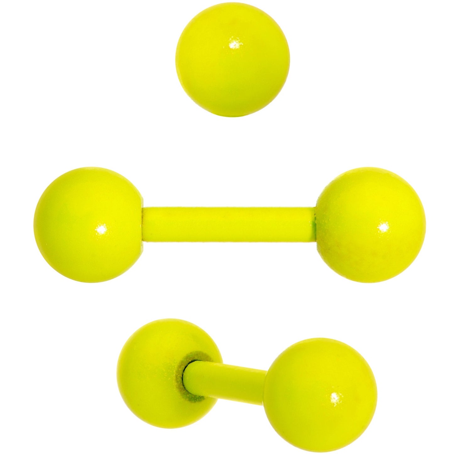 16G 1/4 Yellow White Glow Star Hand Cartilage Earring Set of 3