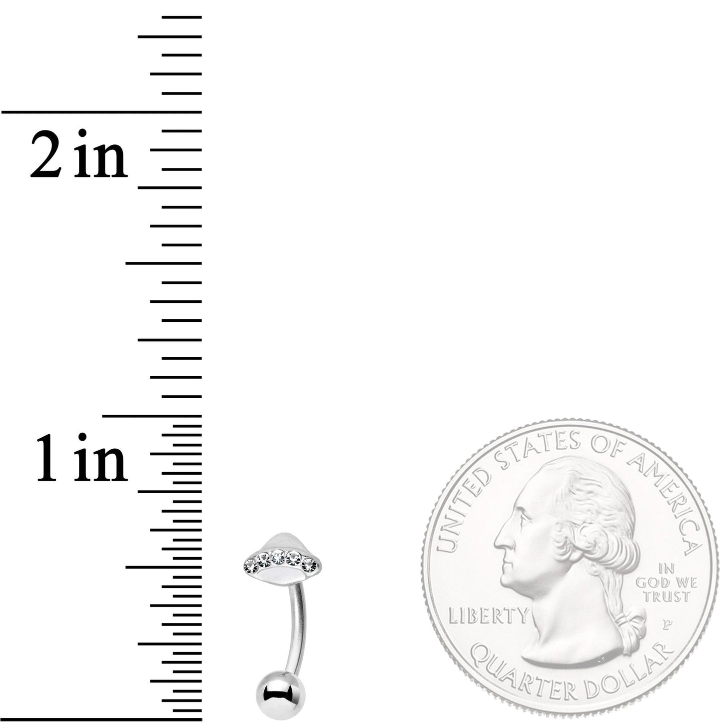 16G 5/16 Alien Spacecraft UFO Curved Eyebrow Ring