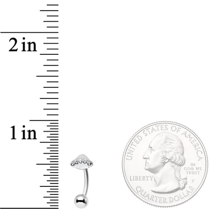 16G 5/16 Alien Spacecraft UFO Curved Eyebrow Ring